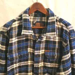 ORVIS XL Heavyweight Casual Plaid Flannel Shirt/Shacket w/Hand-warmer Pockets